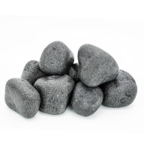 Sauflex Pierres de Sauna 15 kg – Olivine-Diabase arrondies 10–15 cm, idéales pour poêle de sauna à bois et infusion