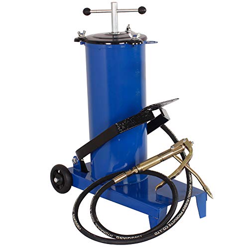 NEWTRY High Pressure Oiler Foot Drive Oil Injector 6L Foot Pump Semi-Automatic Oiler Gun Pistol for Oil Jobs (Blue)