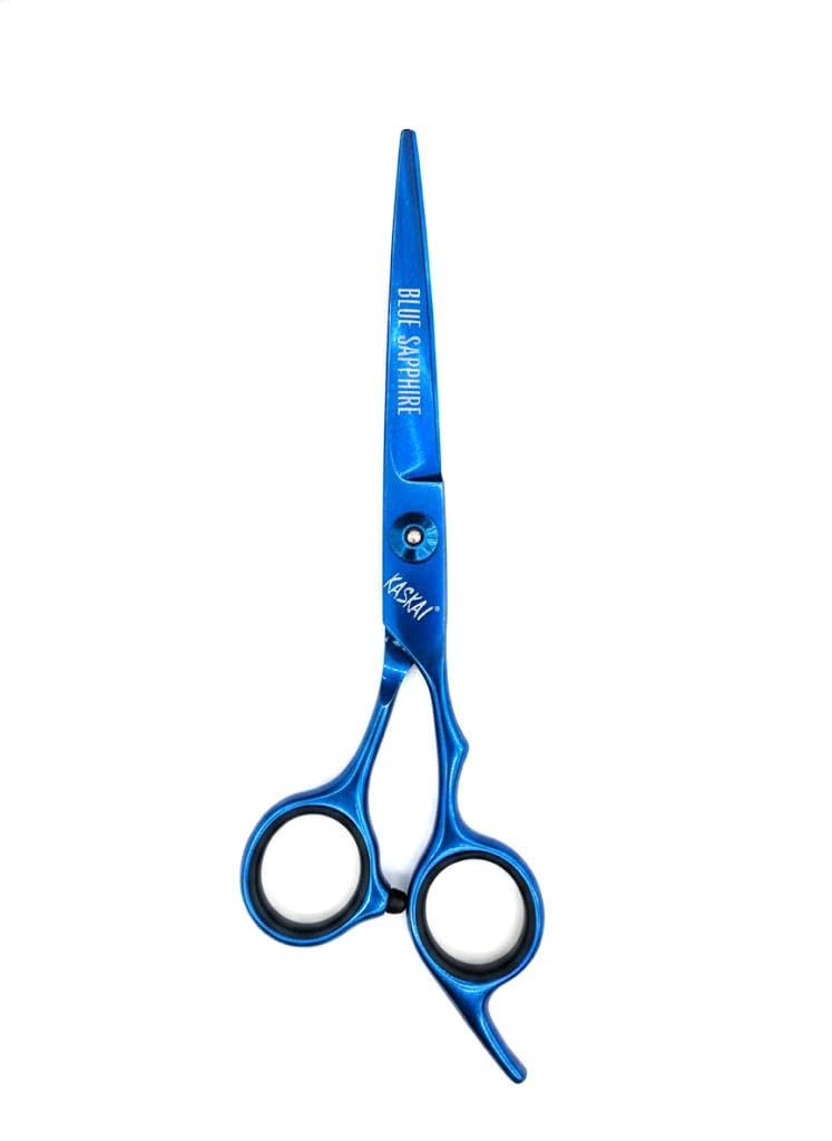 Blue Sapphire Hair Cutting Scissors, Professional Stainless Steel Barber Scissor for Salon, Haircut, Trimming & Styling with Comfort Grip with Sharp Blade-image-33