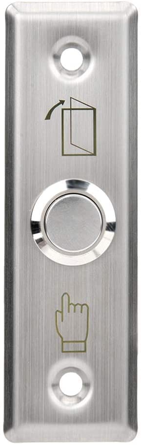 Rubik Door Exit Push Button Control Switch Vertical Stainless Steel Panel Input DC12V Output NO/COM for Access Control Door Release and Electronic Locks