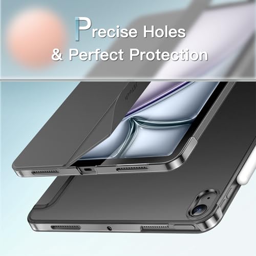 Image of JETech Cover Case for iPad Air 13-Inch M4 /M3 /M2 (2026 /2025 /2024), Slim Stand Hard Back Shell Smart Cover with Auto Wake /Sleep (Space Gray)