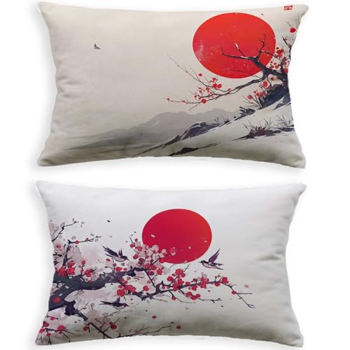 Housse de coussin rouge 60x90cm avec impression recto verso lot de 2