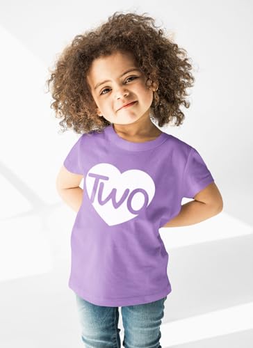 Image of 2nd Birthday Shirts Girls Heart Toddler Girl Outfit 2 Year Old Shirt Two Happy Bday Second Gift tee