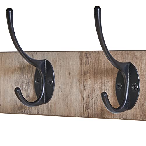 Ymyny Coat Rack Shelf Wall Mounted, Coat Hooks Set Of 2, Entryway Coat Hanger With 4 Double Hooks, 31.5" Wall Floating Shelf With Hat Rack, For Kitchen, Bedroom, Bathroom, Silver Gray Uhws001Y-2 #TOP7