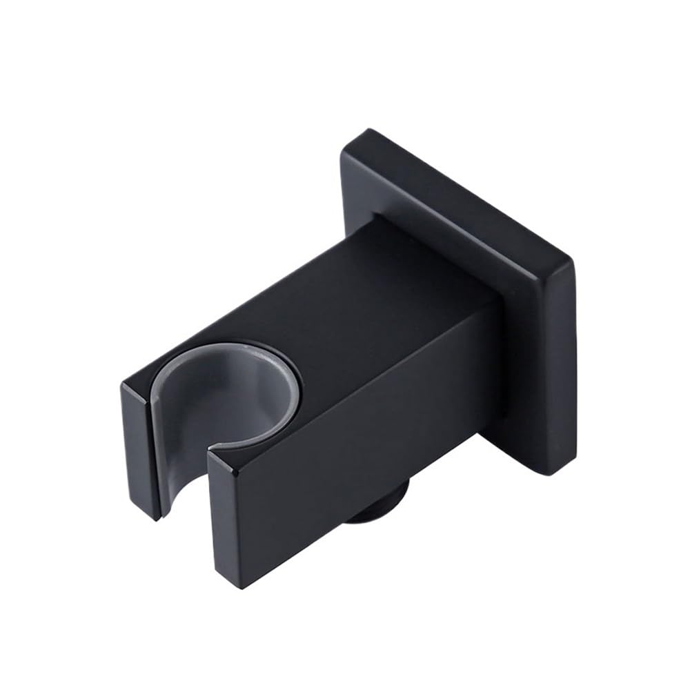 Smesiteli - Soporte deslizante para cabezal de ducha de baño, color negro mate, soporte ajustable, accesorio de baño montado en la pared (2 unidades)