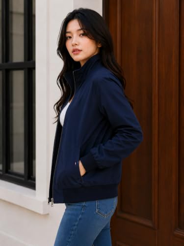 Image of Women's Regular Fit Jacket For Casual Wear || Full Zip Mock Neck Casual Jacket | Full Sleeve Oversized Stylish Jacket For Women ||Regular Fit Zip-Up Casual jacket | bomber jacket for women