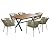 7 Pieces Patio Dining Set, All-Weather Outdoor Furniture Set with Dining Table and Chairs, Acacia Wood Tabletop, Metal Frame, for Garden,Backyard,Balcony,Modern Patio Furniture Set (Green)