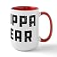 White/Red Inside - Poppa Bear Large Mug