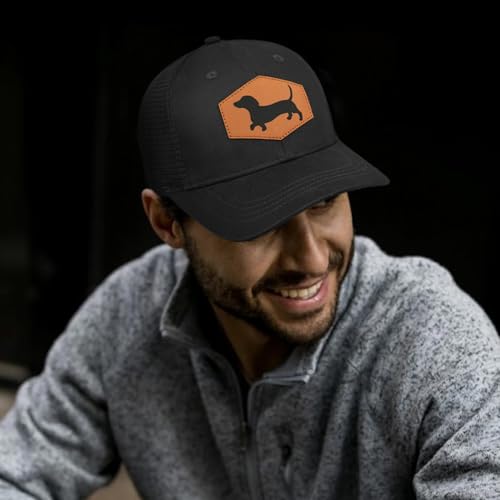 Image of Dachshund Baseball Cap for Dog Lovers,Adjustable Baseball Hats for Men Women Black