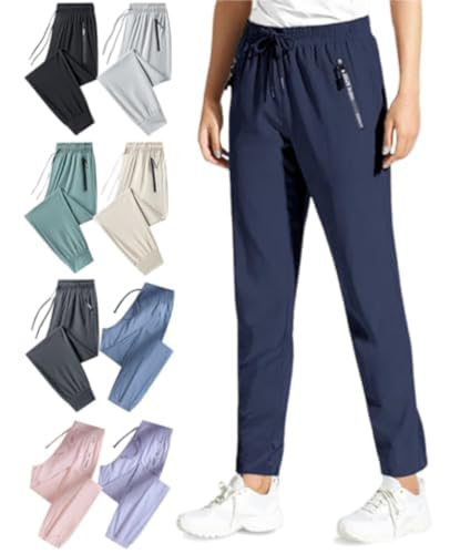 sudxin Stretch Active Pants for Women Over 50 Comfy Womens Stretch Active Breathable Casual Pants (Blue (Straight) X-Large)