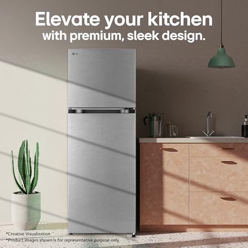 Image of LG 251 L, 2 Star, Frost-Free Smart Inverter Double Door Convertible Refrigerator (GLT2526XWDS, Dazzle Steel, Multi Air Flow Cooling, Smart & Dairy Mode, Convertible Space for More Storage, 2026 Model)