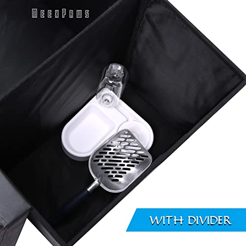 Meexpaws Cat Litter Box Enclosure Furniture Hidden , Cat Washroom Bench Storage Cabinet | Extra Large | Dog Proof | Waterproof Inside / Easy Clean | Easy Assembly | Odor Control (X-Large Black) #TOP3