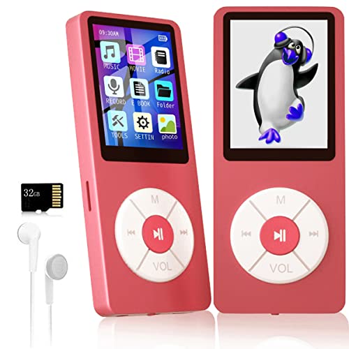 MP3 Player with 32GB TF Card,Built-in HD Speaker,Portable HiFi Music Player with...