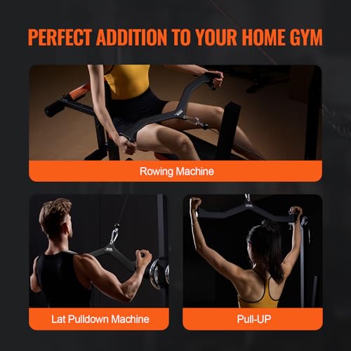 VEVOR Latzug-Aufsatz, Ruder-V-Stange-Aufsatz für Kabelzugmaschine, Trizeps-Zugstange, gummibeschichteter Griff für das Krafttraining am Rücken, Bizeps-Curl-Trizeps-Latzugstange 550 kg belastbar