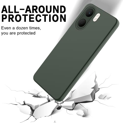 Image of Back Cover for Oppo A5x 4G / A5x 5G | Full Camera Protection | Premium Liquid Silicon Case | Flexible Bumper Case for Oppo A5x 4G / A5x 5G (Military Green)
