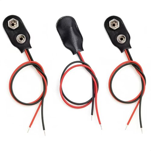 California JOS 9V Battery Clip Connector Used in Student Experiment or Other Equipment with 9V Battery (I-Type, Soft Shell) - 3 PCS