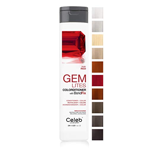 Celeb Luxury Gem Lites Colorditioner, Semi-Permanent Professional Hair Color Depositing Conditioner, Ruby