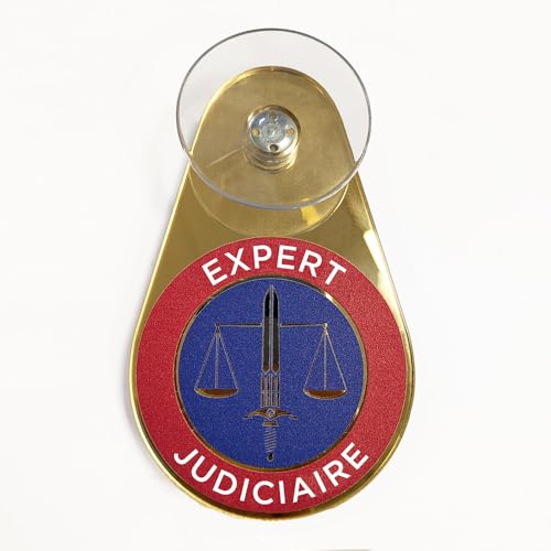 Plaque Expert judiciaire dorée pour pare-brise de véhicule
