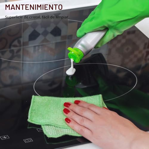 Miniatura 8 de Placa Vitrocerámica Con 4 Fuegos, Mesa De Cocción Vitrocerámica, 4 Chimeneas, Empotrable, Placa De 4 Fuegos, 6000 W, 4 Chimeneas, 60 Cm, Autarkic, Táctil, Temporizador, Vidrio-Cerámica -4 Zonas