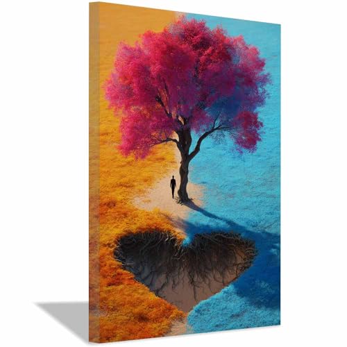 Décoration murale ciel étoilé rose pour chambre : affiche Arbre de vie et planètes 50x70cm