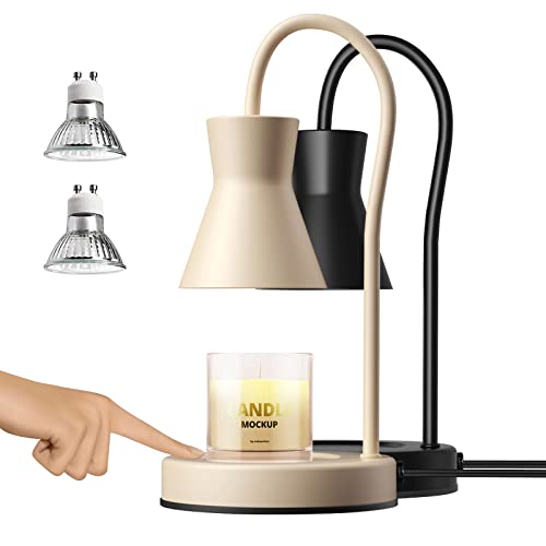 Candle Warmer Lamp, Touch Control Dimmable Metal Candle Lamp Warmer Height Adjustable, Compatible With Yankee Candle And 3 Wick Large Jars, Candle Warmer Lamps Scented Wax For Home Decor (Ligh Beige) #TOP17