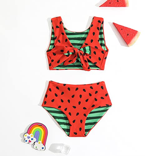 Conjunto de biquíni de duas peças para meninas de verão para meninas sem mangas com estampa de sol e