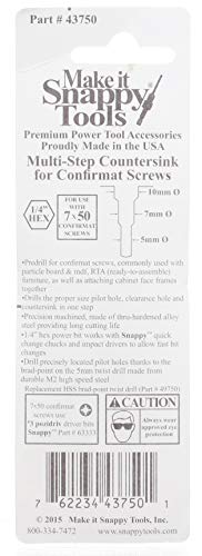 Make it Snappy Tools Confirmat Screw Two-Piece Drill Bit 7x 50mm. MADE IN THE USA