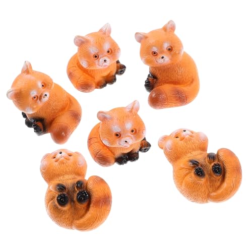 NUOBESTY Lot de 6 Figurines Mini Panda en Résine, Ornement Animal Miniature pour Mini Paysage DIY, Décoration de Jardin et Bureau