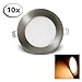 Produktbild BAODE LED PANEL,Ultraslim Einbauleuchte,Einbaustrahler Leuchte 6W Dimmbar Gebürstet Silber Deckenlampe Warmweiß Ø120mm Downlight(10er Pack)