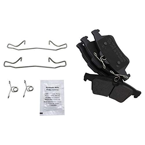 Image of TRQ Rear Brake Pad and Rotor Set Semi Metallic Rotors Calipers Hoses Compatible with 2007-2008 Mazda 5