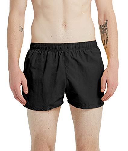 SUNDAY ROSE Men's Running Shorts 3 Inch Quick Dry Gym Athletic Workout Shorts with Pockets,Mesh Liner-Black,Large