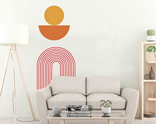 Large Wall Decal Arch Wall Decals Rainbow Wall Sticker Abstract Wall Decal Removable Accent Wall Art Murals Peel And Stick For Bedroom Living Room Art Room Wall Decor #TOP22