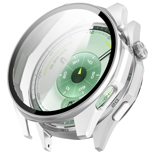 BUITFOU For HUAWEI WATCH GT 6 46mm �J�o�[ HUAWEI(�t�@�[�E�F�C) WATCH GT 6 46mm �P�[�X �Ή� �����^ PC+�K���X�f�� ��̌^ �S�ʕی� �����^ �����ȒP �ϏՌ� �����ߗ� �w��h�~ ���h�~�i�V��