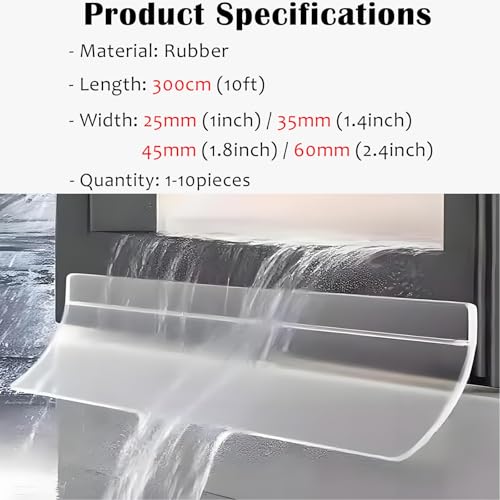 Burletes autoadhesivos para ventanas transparentes, kit de 5 piezas de 35 mm con deflector 3