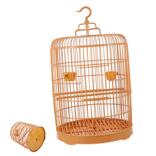 Happyyami Hanging Birdcage Stand Bird Accessories for Parakeets Decorative Plastic Cage for Small Animals