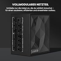 Lian Li SX1000P Netzteil – 1.000 W Schwarz | 80 Plus Platinum Effizienz, Vollmodulare abnehmbare Kabel, ATX 3.1 & PCIe 5.1, Modernes & Leises Gaming-PC PSU – Ansicht 2