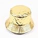 Women's Fedora Fashion Fall Foldable Disco Basic Casual Winter Metallic Cap Summer Fishing Bucket Shiny Dance Homburg (Golden,One Size)