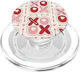 Red Pink Valentine XO Heart Pattern PopSockets PopGrip for MagSafe