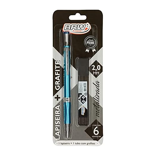 Lapiseira Metalizada Azul + Grafite 2.0mm, BRW