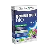 Santarome - Bonne Nuit Bio - Complément alimentaire sommeil - Endormissement, relaxation - Sans Mélatonine - 20 Comprimés - Vegan - Made In France