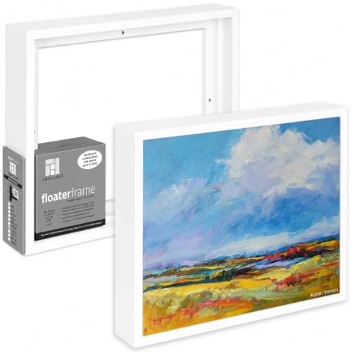 Ampersand Floaterframe | 12x16 | 7/8" Depth | Bold | White | Solid Wood