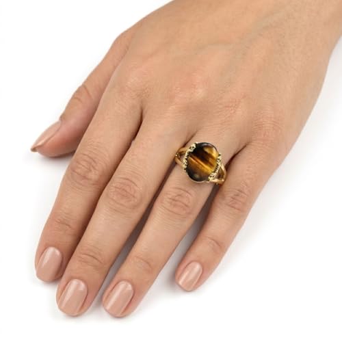 Image of 55Carat Choose Your Color Genuine Stone Ring 18K Gold Plated Oval Handmade Jewellery for Gift Sizes 4-13