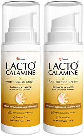 Lacto Calamine Anti- Blemish Face Cream | 30g x 2 | Kojic Acid, Botanical Extracts & Vitamin E |Fades Acne Marks & Blemishes|Reduces Pigmentation & Lightens Skin|No Parabens & Dermatologically Tested