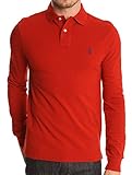 ralph lauren polo langarm big pony Rot mit blauen Pony Ralph Lauren figurbetontes Herren-Langarm-Polo-Shirt - Kleines Pony Gr. X-Large, Red (Navy Pony)