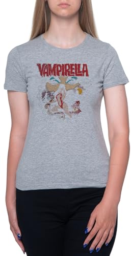 Newtee Vampirella T-Shirt Manica Corta Grigia Girocollo da Donna