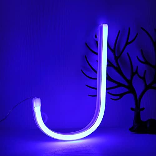 GUOCHENG Blue Neon Letters Light Alphabet A-Z Word Marquee Sign LED Lighting up Letter Lamps for Birthday Wedding Party Bar Bedroom Wall Hanging Decor(K)