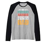 i'm a proud barber being a dad funny fathers maglia con maniche raglan