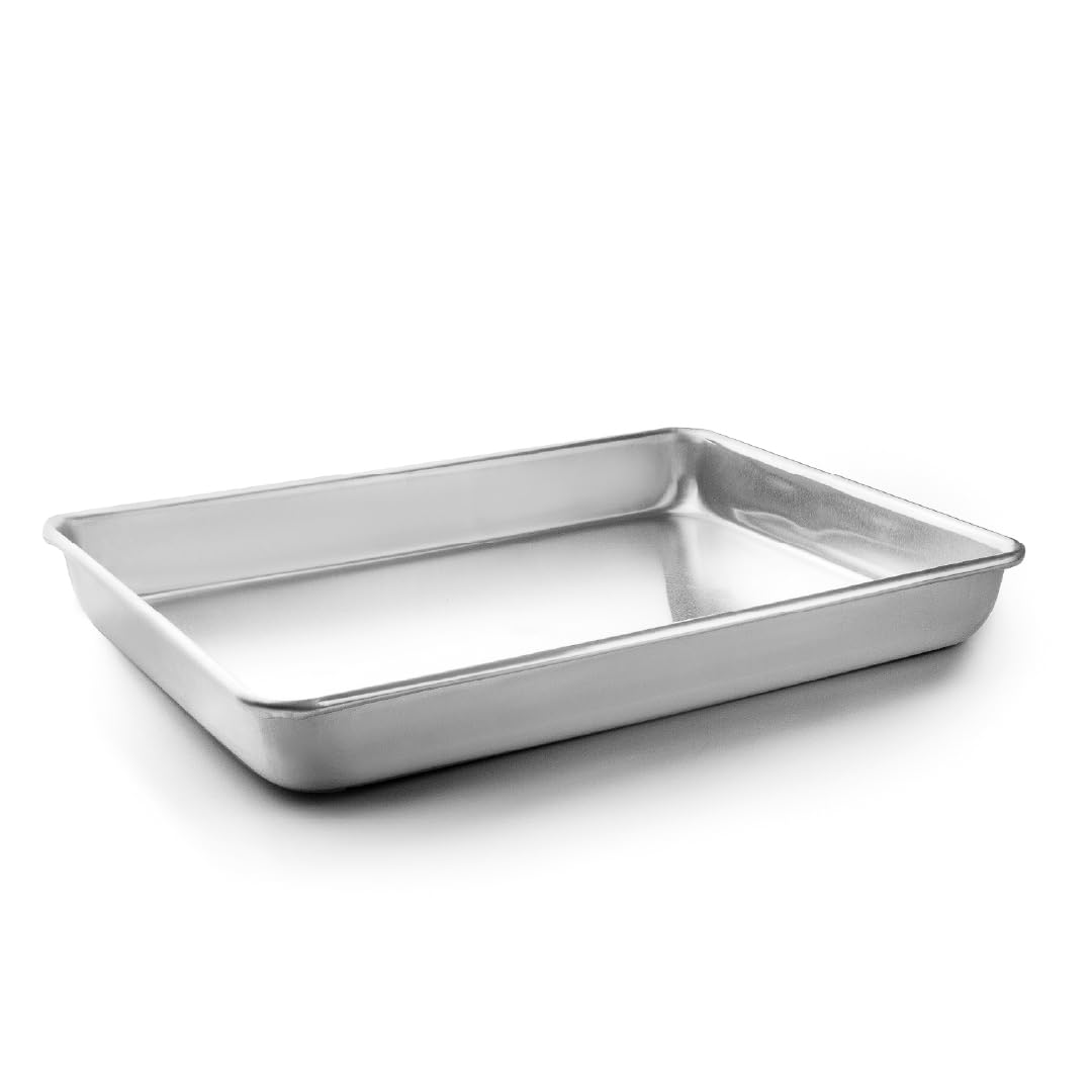 Bandeja horno Lacor 68465 de aluminio natural con medidas de 45x33 cm