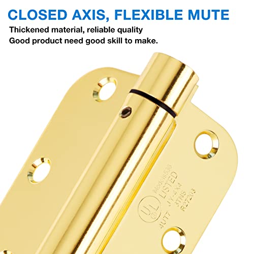 Self-Closing Door Hinges 3.5 Inch Spring Hinge Automatic Door Closer Hinge Soft/Auto Close Door Hinges For Doos Home Spring Hinges Loaded Self Closing 3.5"Door Hinges Polished Brass Door Hardware #TOP3
