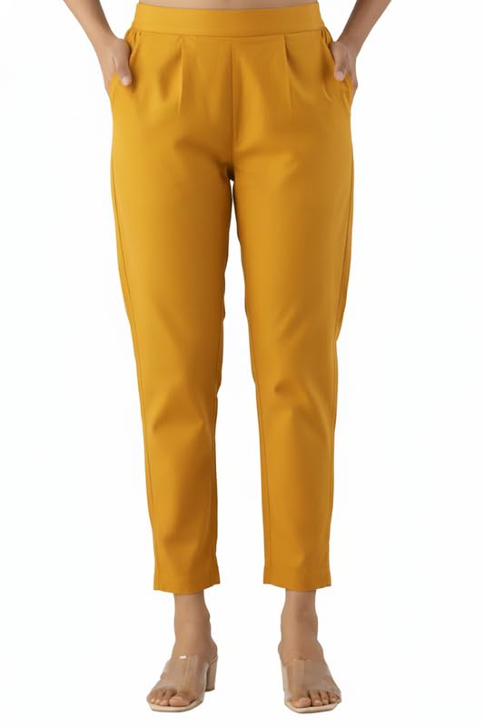 Image of Regular Fit Cotton Woman Trousers Pants Kurti Pant Casual Daily Formal Office Use